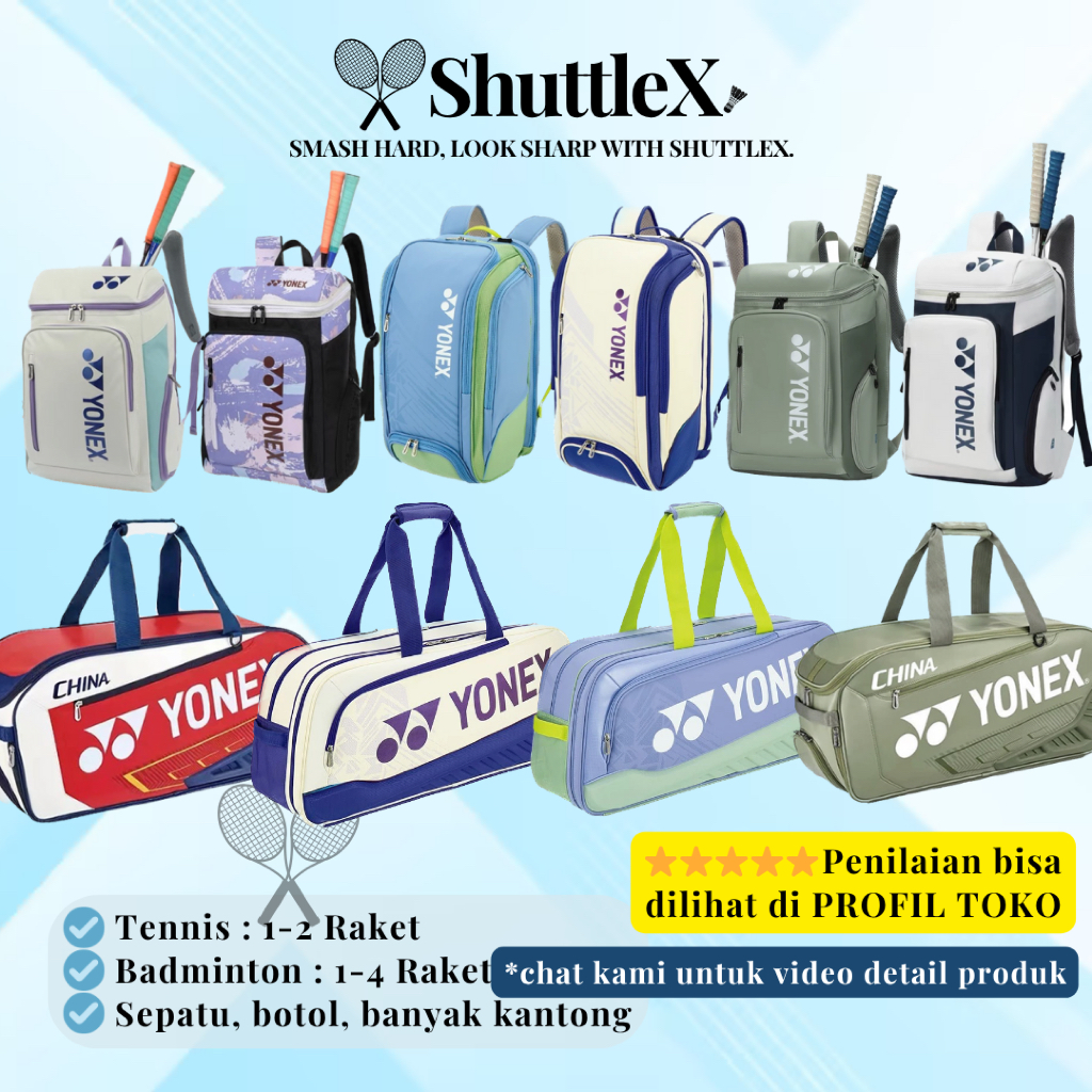 Tas Badminton Yonex Cewe Cowo Ransel Bulutangkis Padel