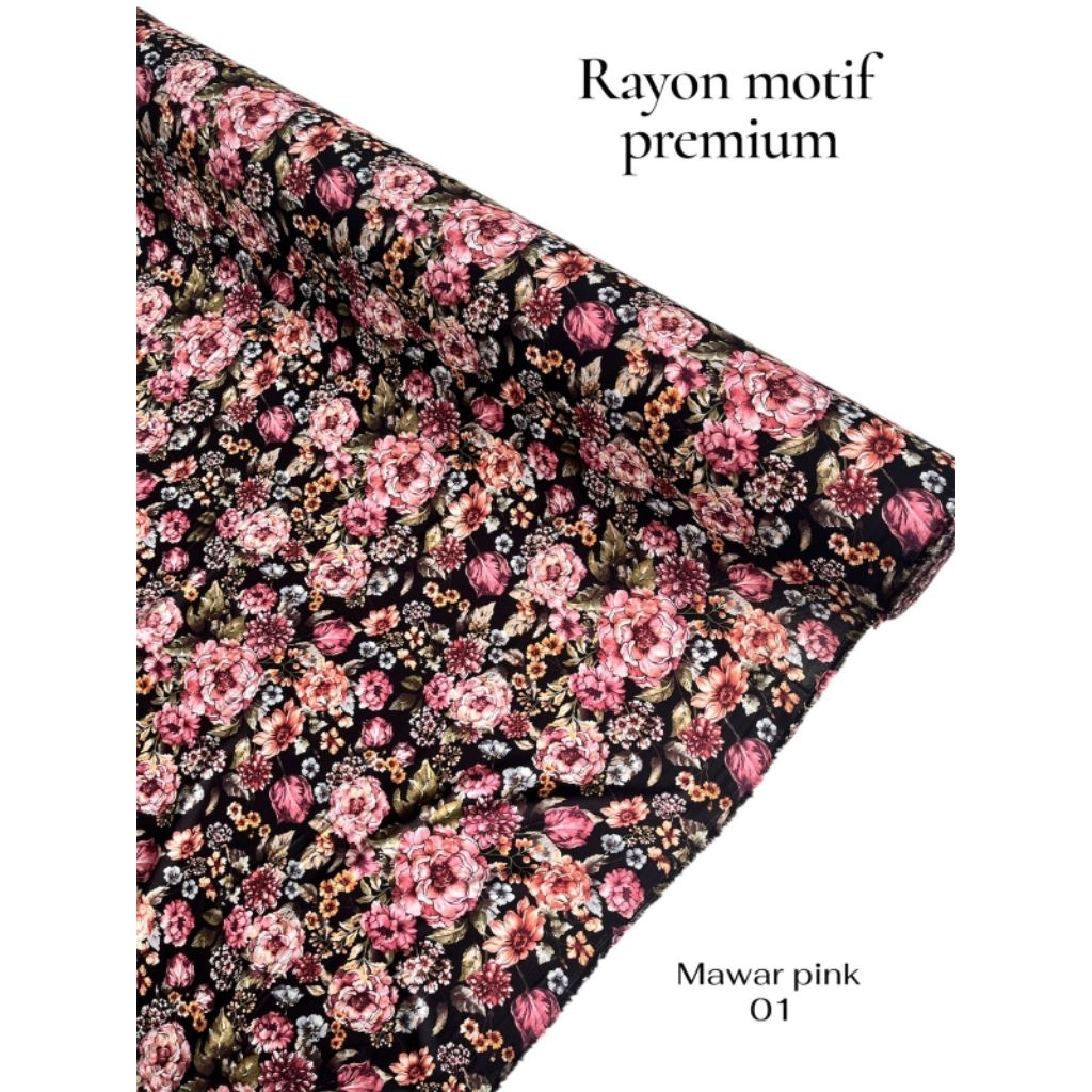 [ 0.5 Meter ] Kain Katun Rayon Motif Viscose Premium import Terbaru _Kain Rayon Eceran_Kain Rayon Pr