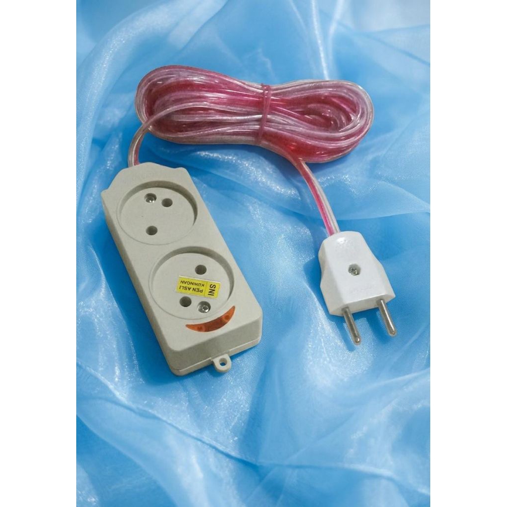 colokan listrik 2 lubang + kabel 3 meter