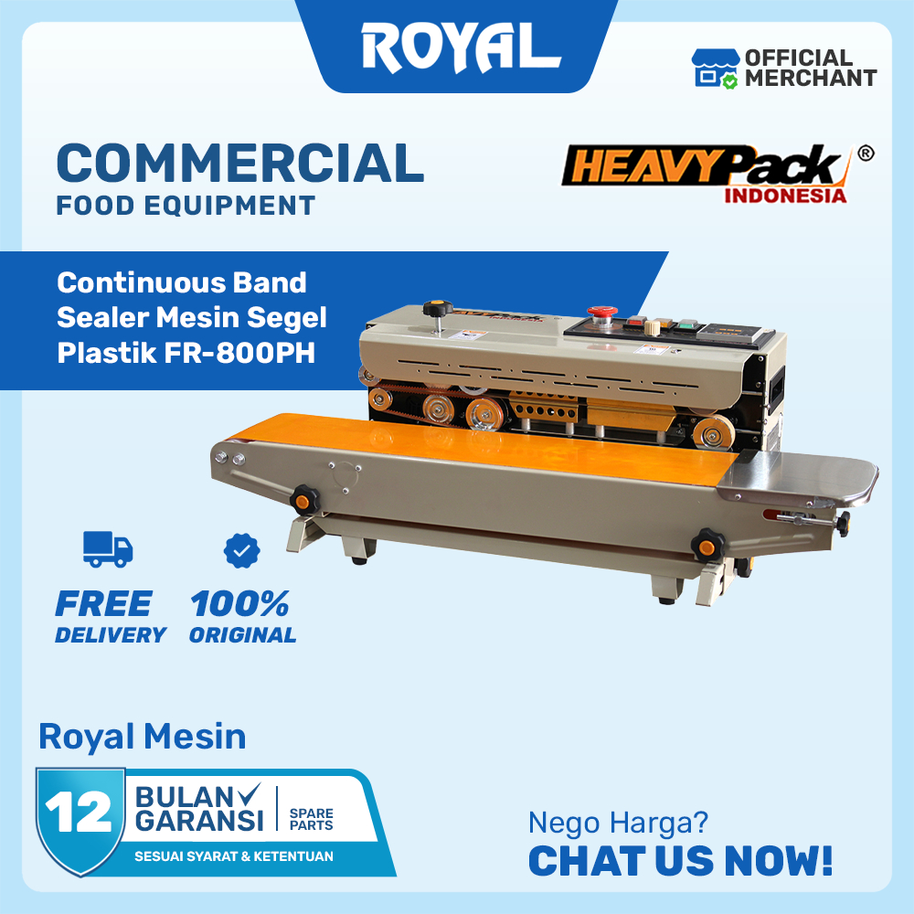 Continuous Band Sealer Mesin Segel Kemasan Plastik FR-800PH/FR-800PV HEAVYPACK