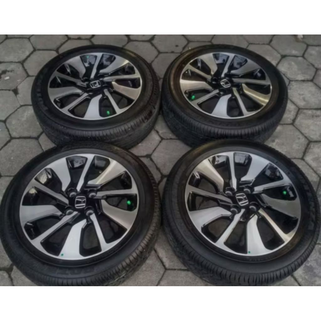 4 velg R15 brio rs original enkei+ ban 185/55 baru honda
