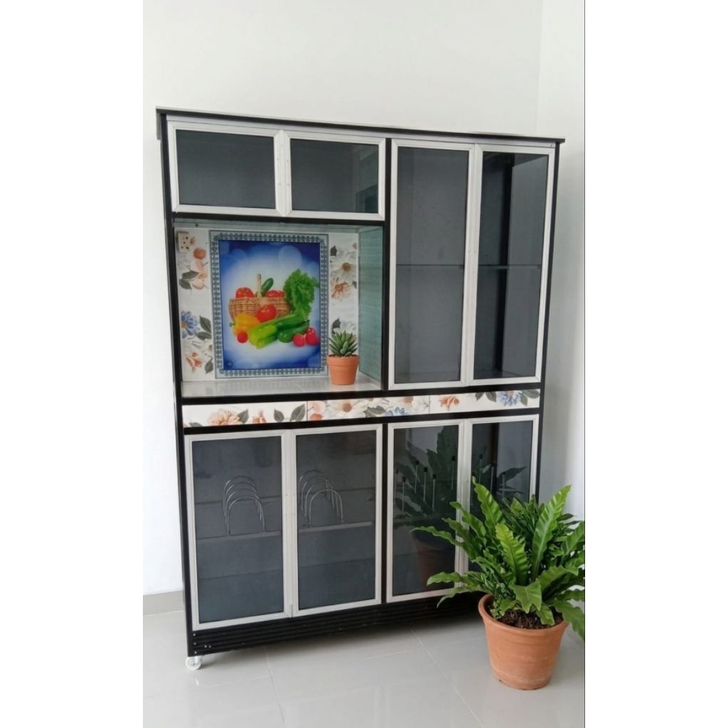 Rak Piring Alumunium Roda 8 pintu