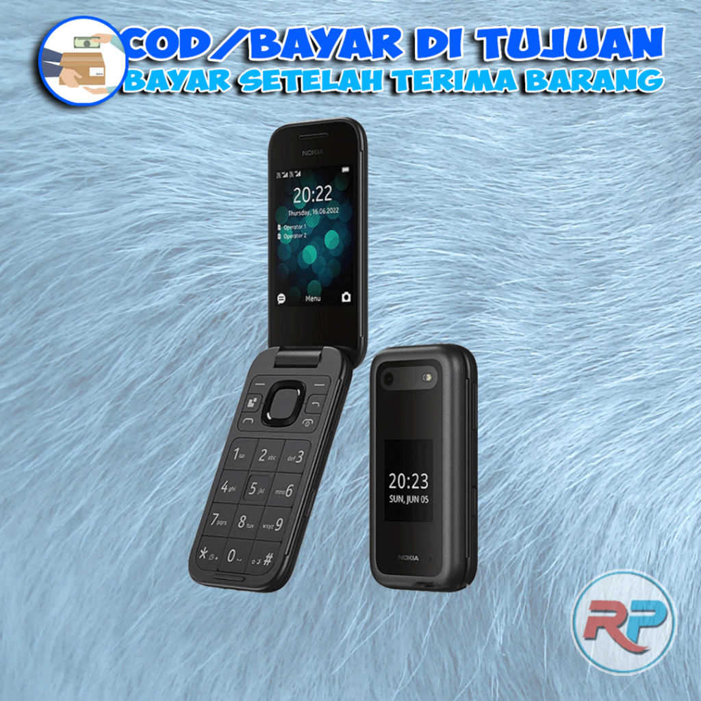 Nokia 2660 Dual Sim Flip Lipat Dua Layar Jaringan 4G Kamera Bluetooth  Bergaransi