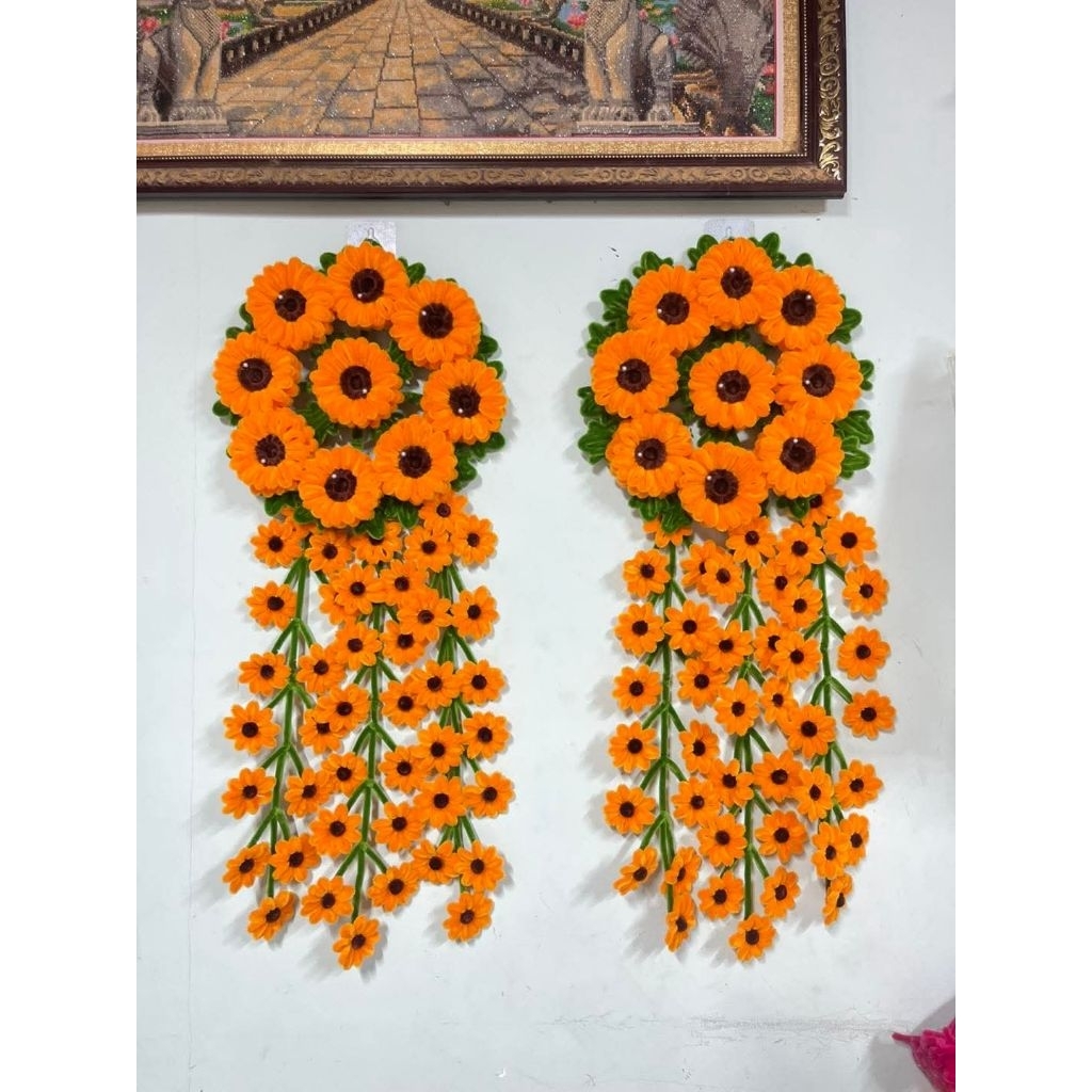 Bunga Gantung Kawat Bulu - Bunga Juntai Kawat Bulu - Hiasan Dinding Kawat Bulu - Bunga Gantung Sunfl