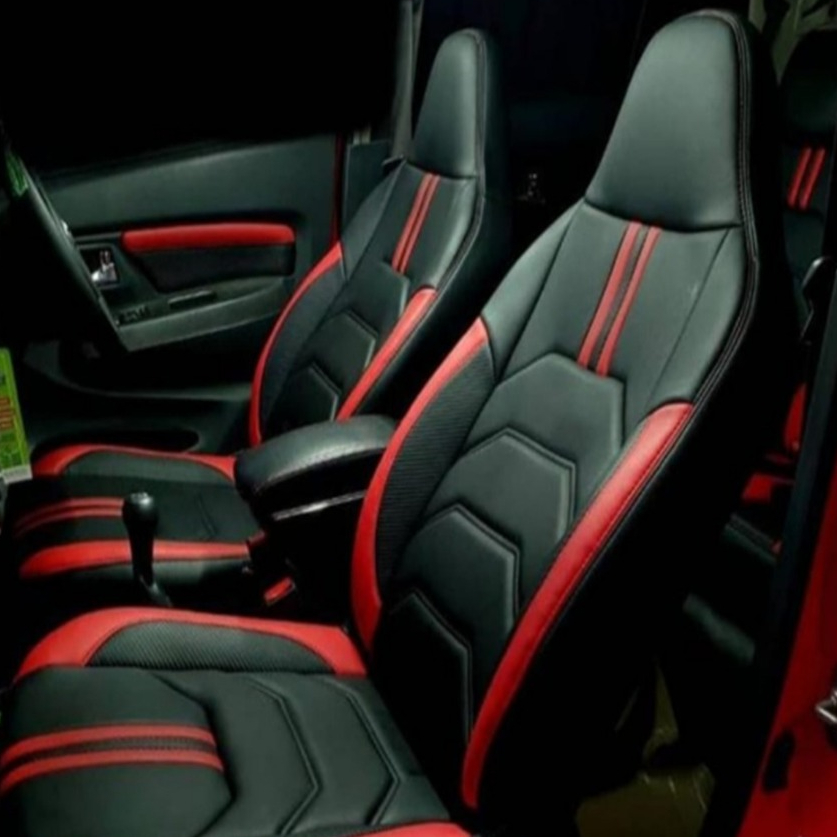 Sarung Jok / Cover Jok Mobil 3 BARIS  Busa Tebal (FullSet) AN RUSH 18-25 , AN FORTUNER 2022 , CALYA 