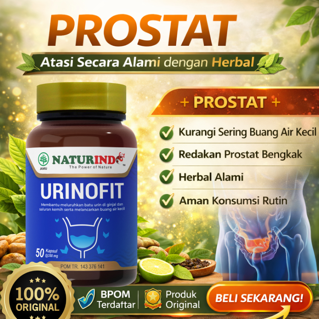 Obat Prostat Herbal Tanpa Operasi Infeksi Saluran Kemih Pembengkakan Kanker Prostat Urinofit Naturin