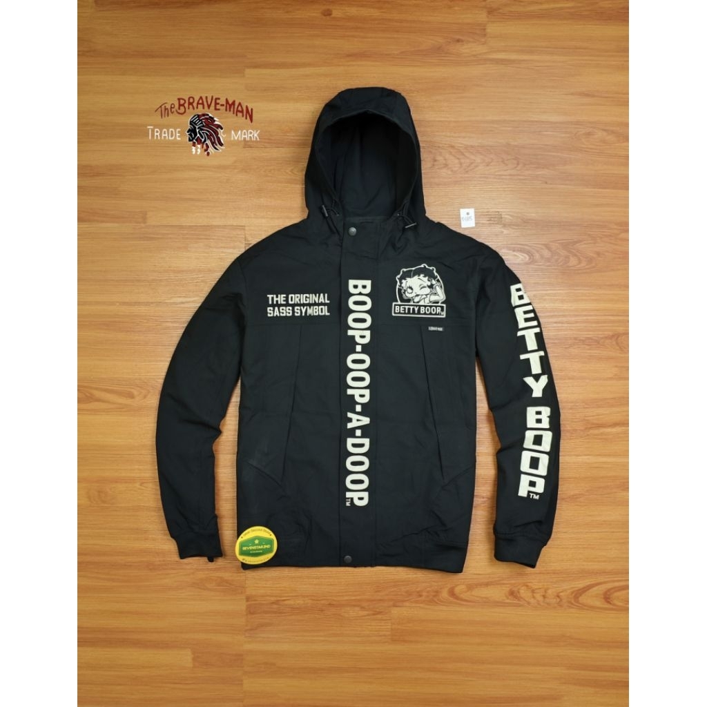 Vintage the braveman betty boop casual art big logo jacket