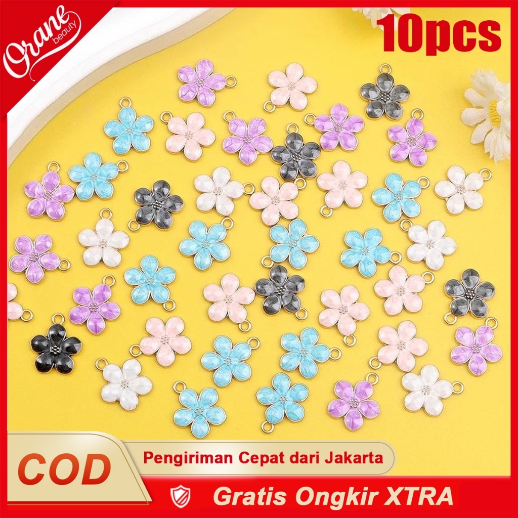 Oranebeauty 10PCS Charm enamel bandul liontin gelang aksesoris diy kalung