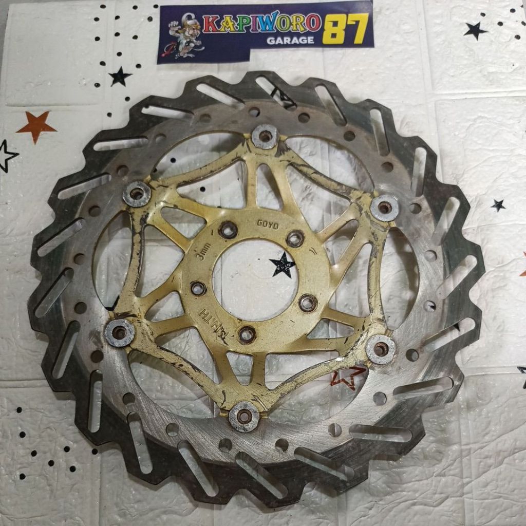 piringan variasi depan Honda Supra x 100 Tiger lama Megapro lama cakram baut 5