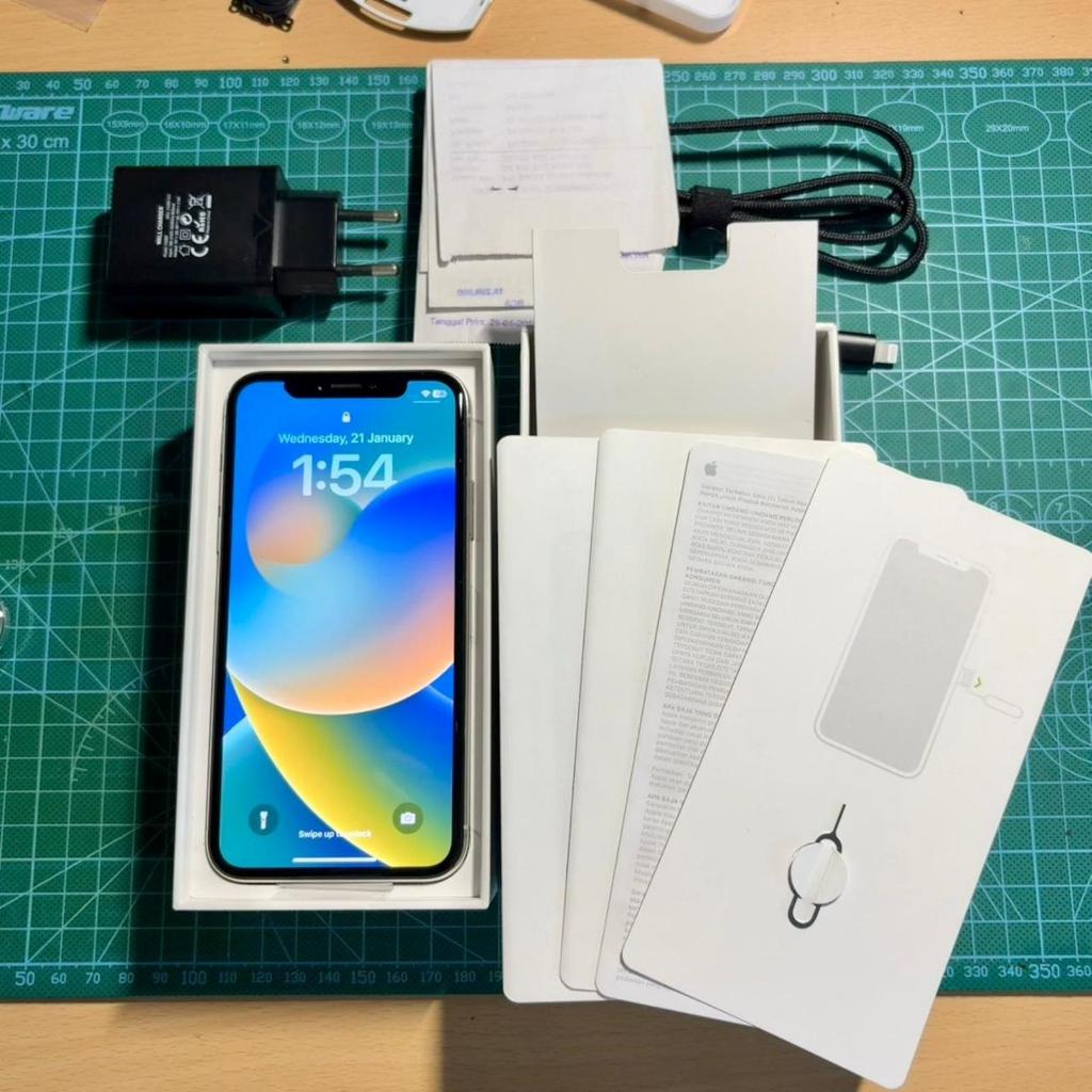 Apple iPhone X 64GB ex iBOX plus Nota beli | iCloud Reset Bersih + FaceID + True Tone + Kamera Aman 