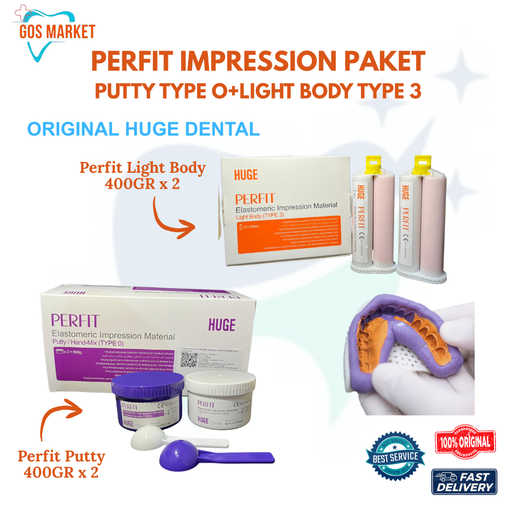 Huge Dental Perfit Impression Package (Putty + Light Body) Dental Elastomer | Paket Impression Perfi