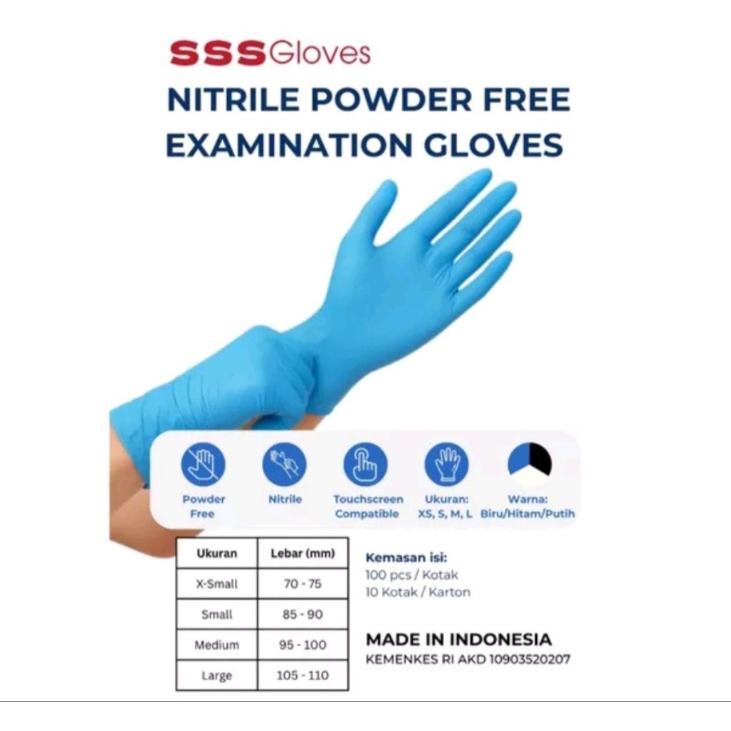 Sarung tangan nitrile / sarung tangan nitrile 100pcs / gloves nitrile