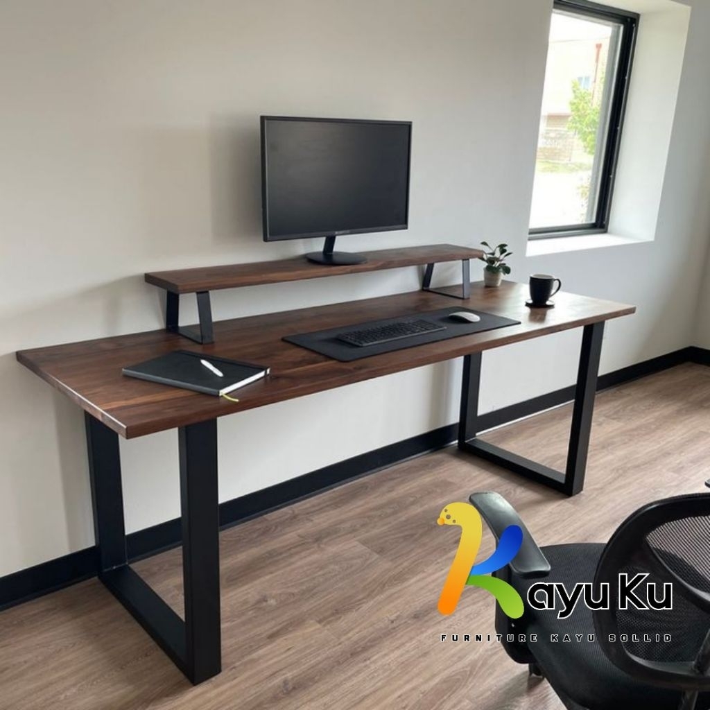 Meja Kerja Meja Laptop Meja Komputer Kayu Jati 1 set meja pc