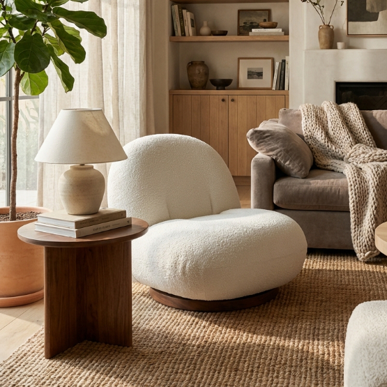 Kinami - Ajeg - Sofa Mochi Pacha 1 Seater Minimalis / Sofa 1 Dudukan / Kursi Bulat Empuk Ruang Tamu 