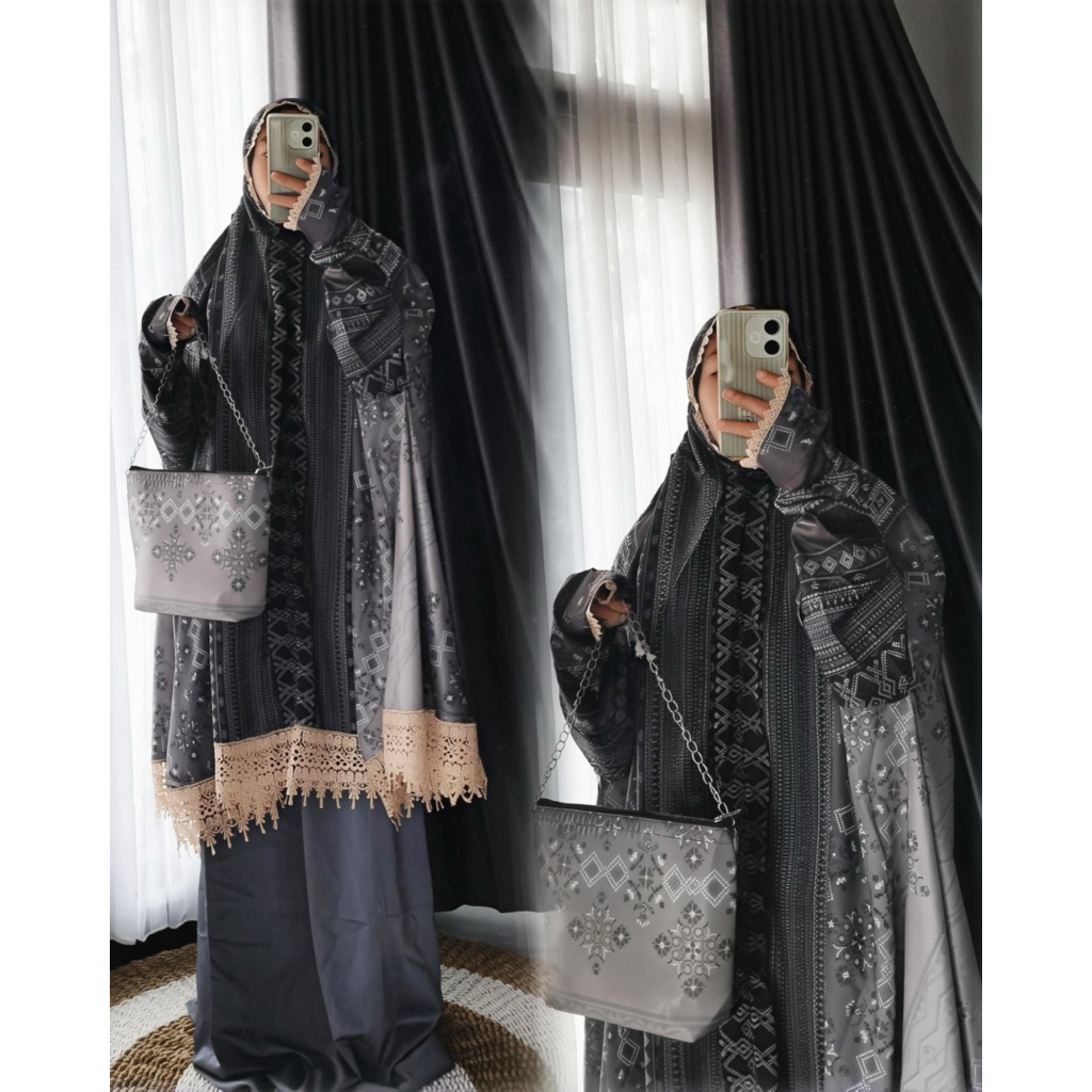 MUKENA ONE SET PREMIUM RENDA SILK DIOR