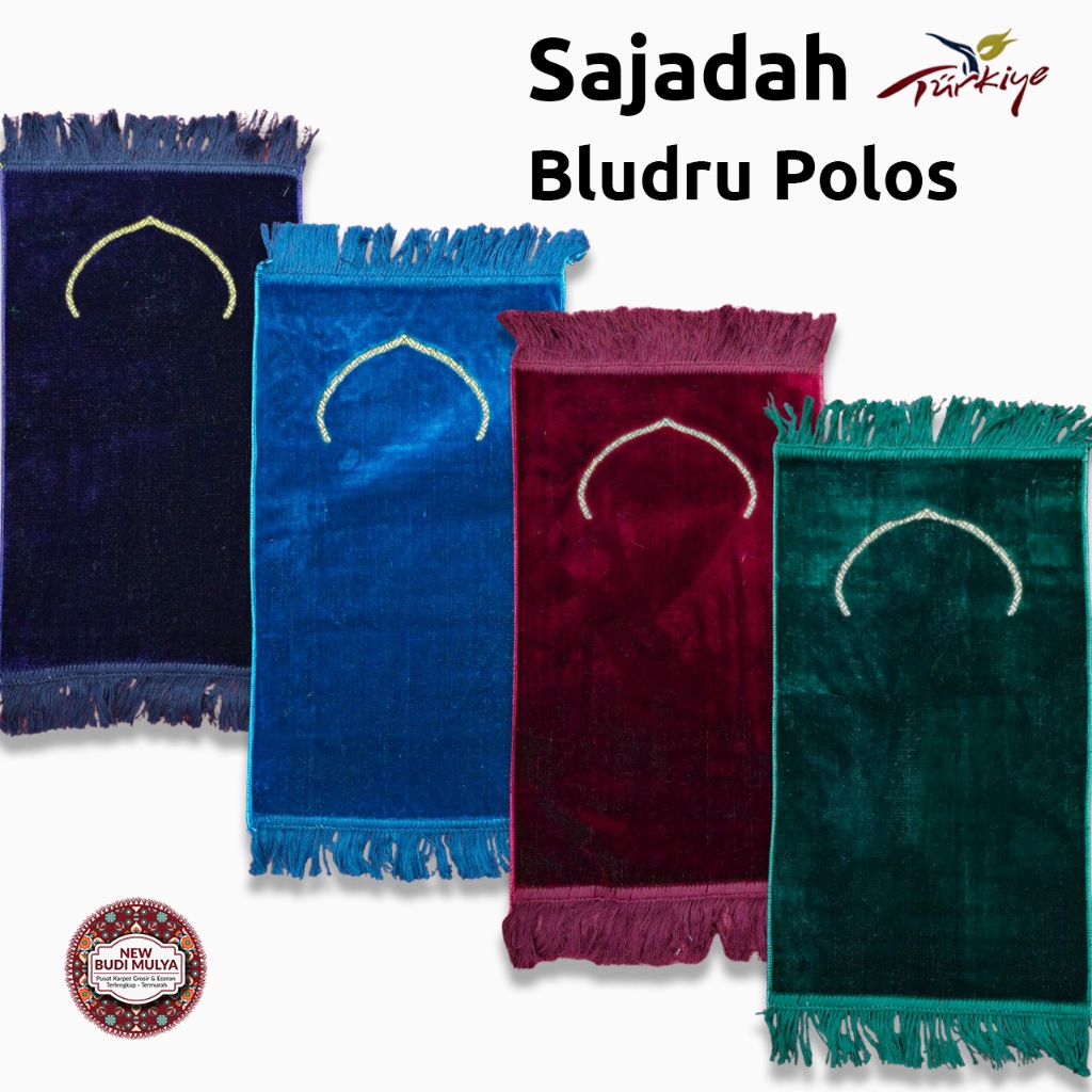 Sajadah Muka Kecil Polos Bluddru 35x60cm
