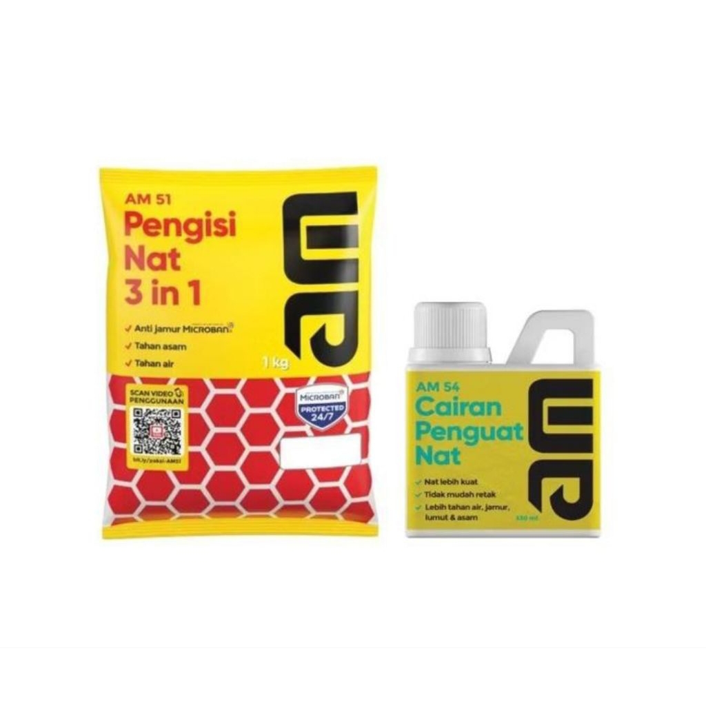 AM 51 PENGISI NAT KERAMIK 1KG + AM 54 CAIRAN PENGUAT NAT 330ml