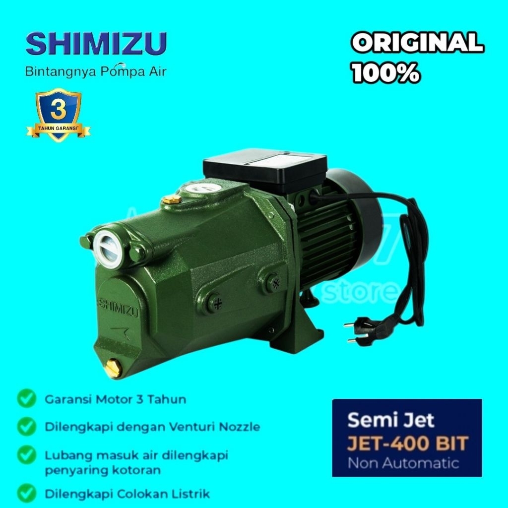 Shimizu jet 400 bit pompa air semi jet pump non otomatis