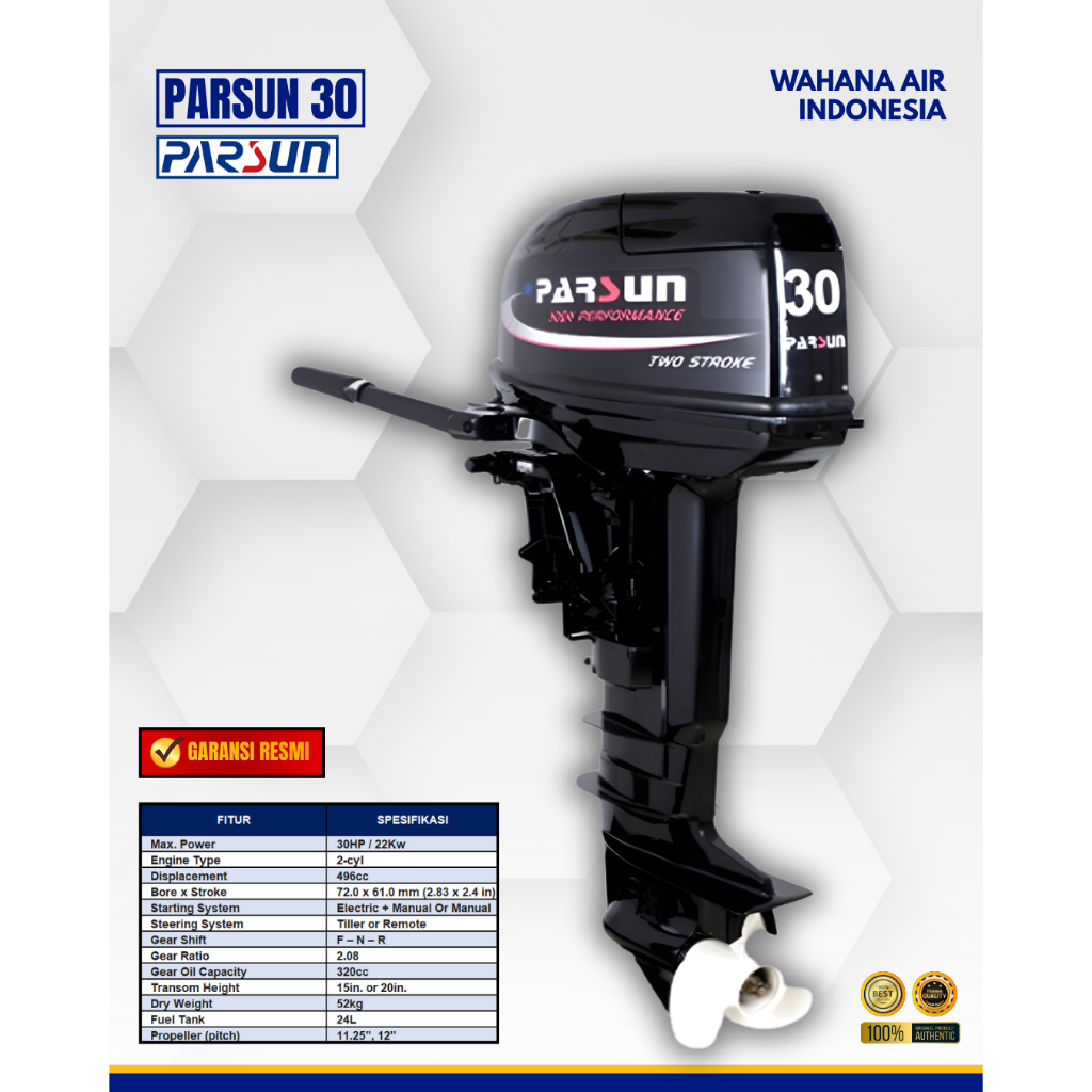 BERGARANSI 30PK MESIN TEMPEL PARSUN OUTBOARD