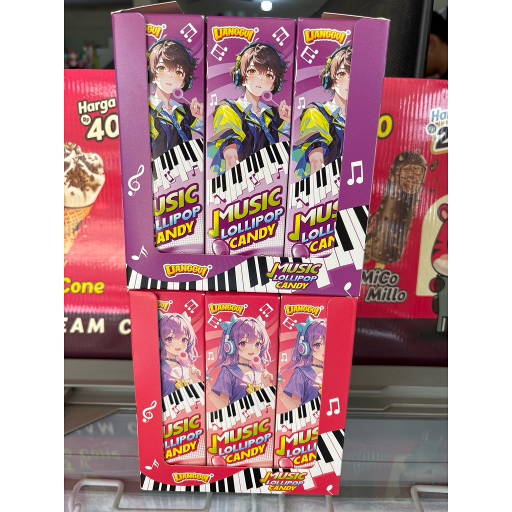 LIANGGUI MUSIC LOLLIPOP CANDY STRAWBERRY FLAVOR