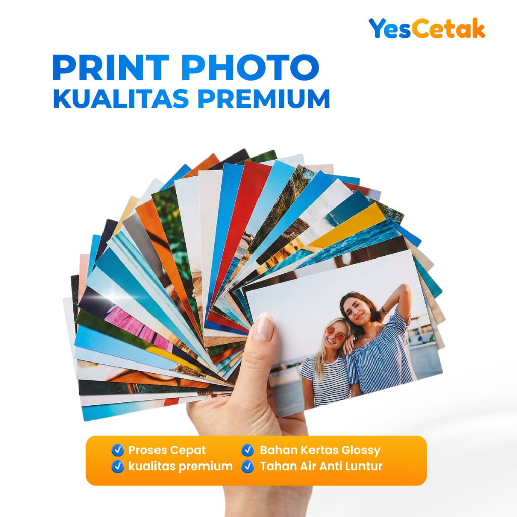 Cetak Foto Premium Kertas Glossy Anti Luntur / Cuci Print Photo Custom Ukuran 3R 4R 5R 10R 12R