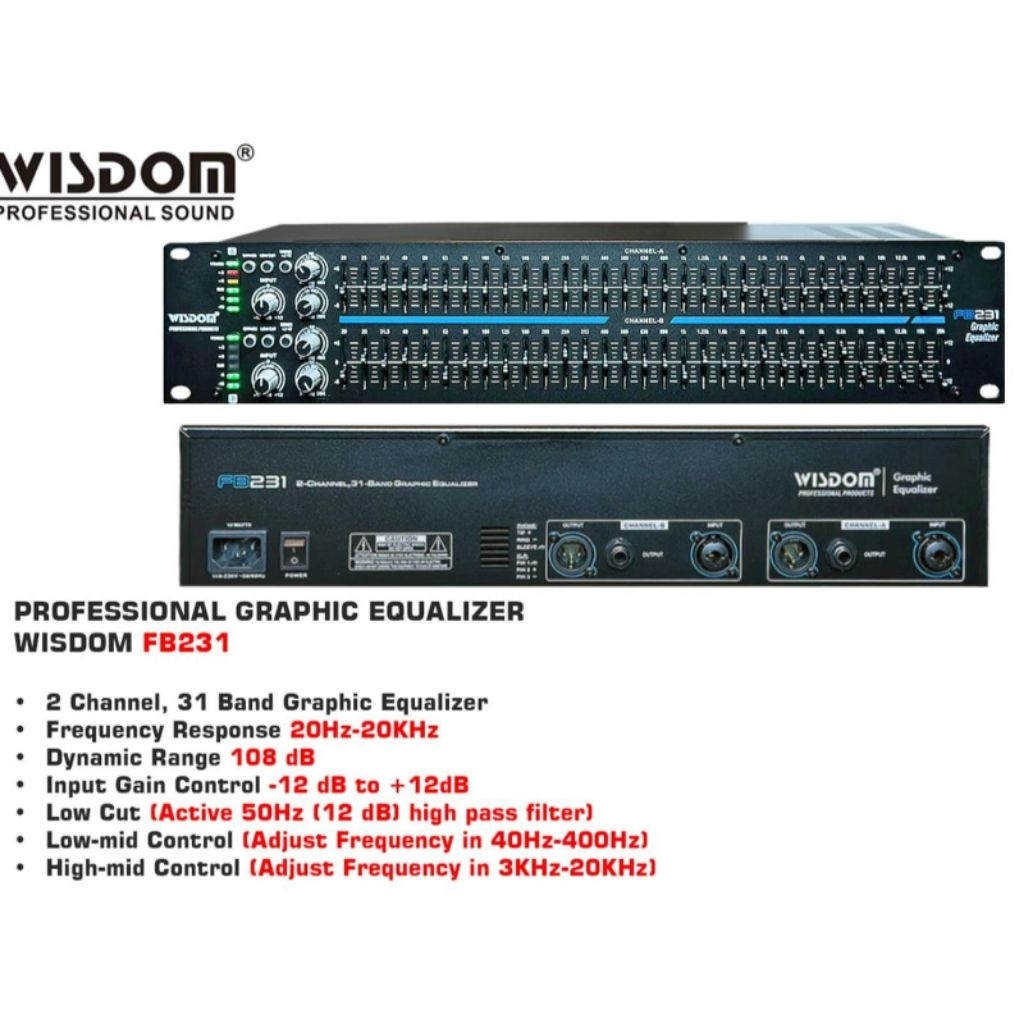 Equalizer Wisdom FB 231 / FB321 Dual 31 Band Stereo Graphic Wisdom FB-231 /Wisdom FB 231 Equalizer 2