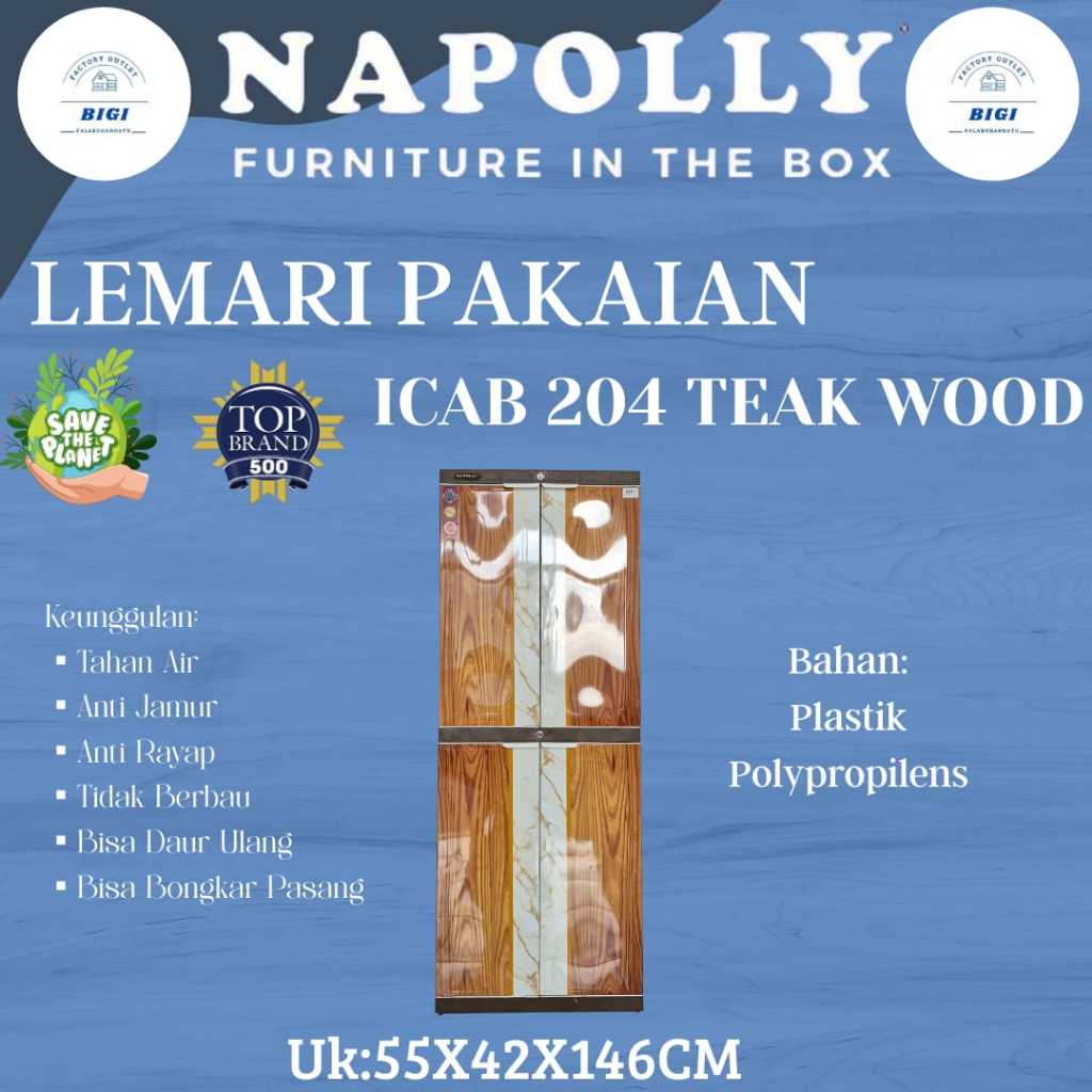Lemari Plastik Minimalis Cermin NAPOLLY//4 Susun