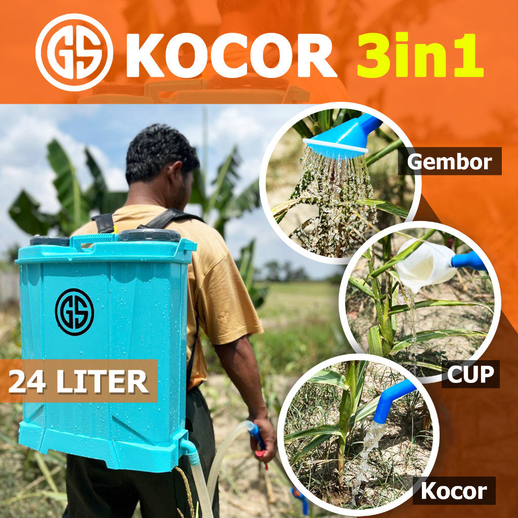 3IN1 Kocor Pupuk Alat Kocor Pupuk Cair Kapasitas 24 Liter untuk Pemupukan Tanaman yang Efisien Kocor