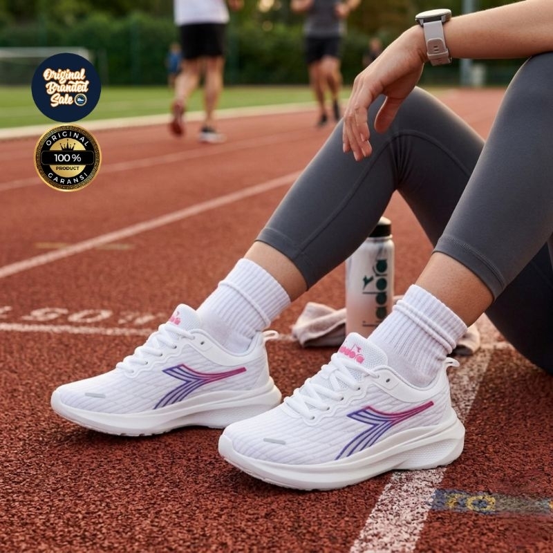 ORIGINAL GARANSI SEPATU LARI DIADORA MARKIST WHITE WOMEN SIZE 37