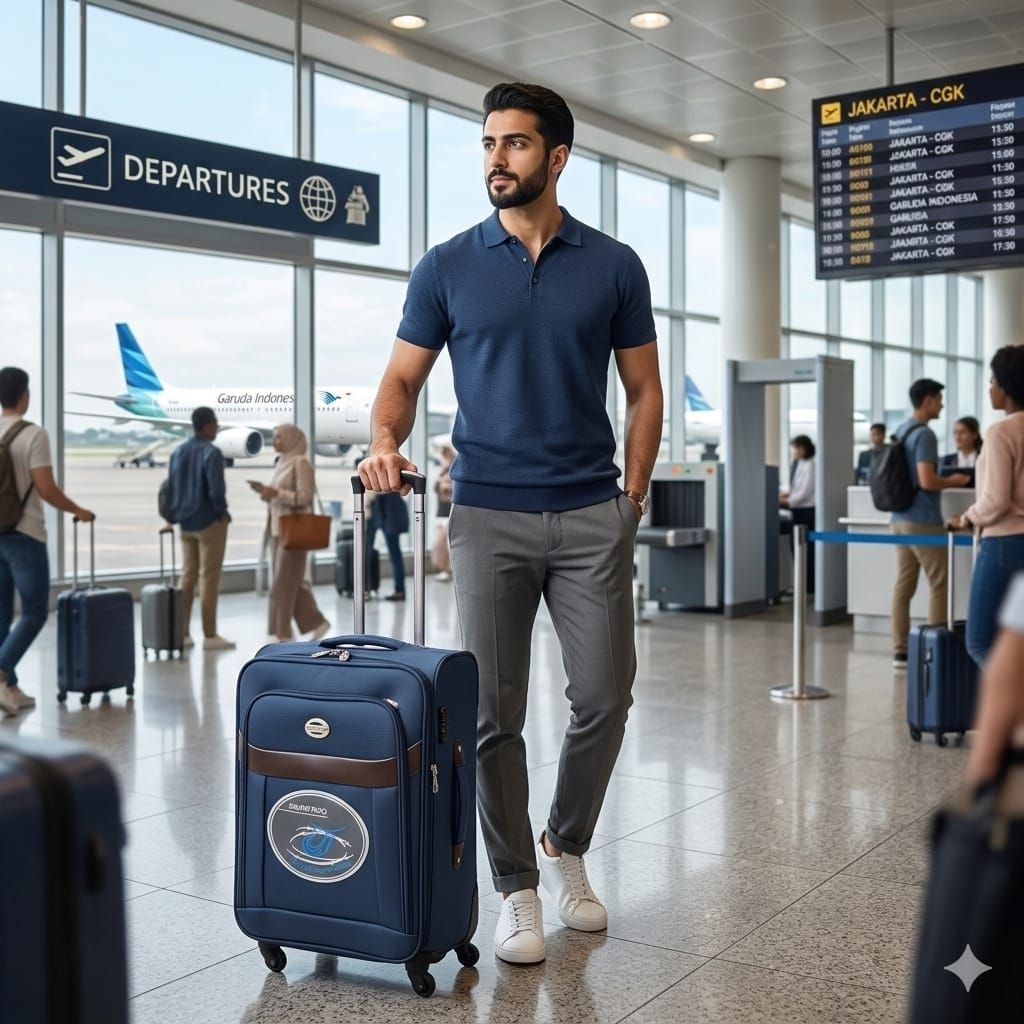 Koper Softcase Kanvas GrandPolo Roda 4 Ringan Expanding Kunci TSA