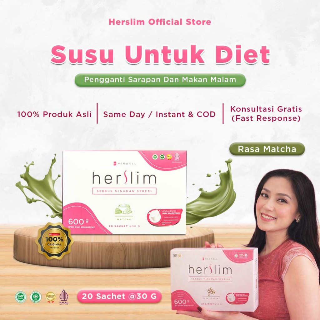Herwell Herslim - Susu Coklat Untuk Diet/Meal Replacement-BPOM