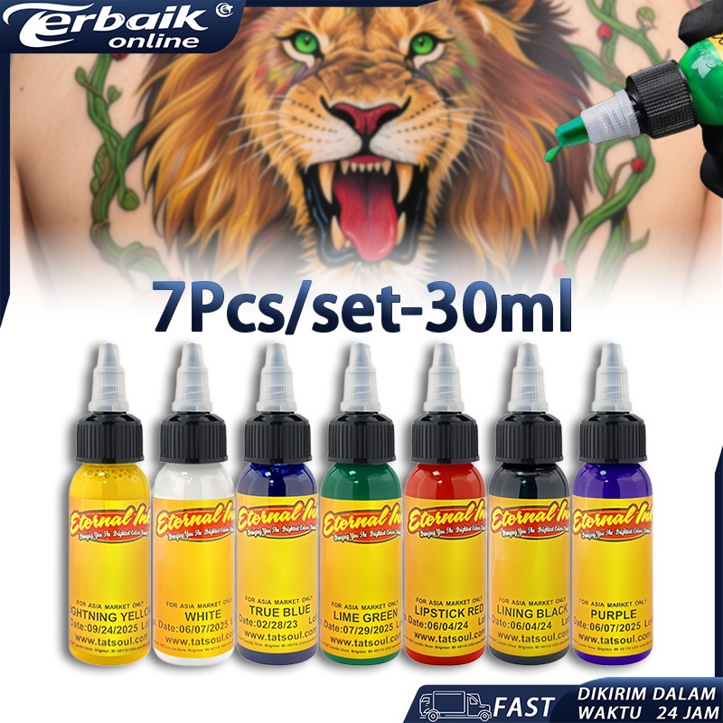 7 Warna 30ml Tinta Tato Permanen Tato Tinta Set Pigmen Tinta