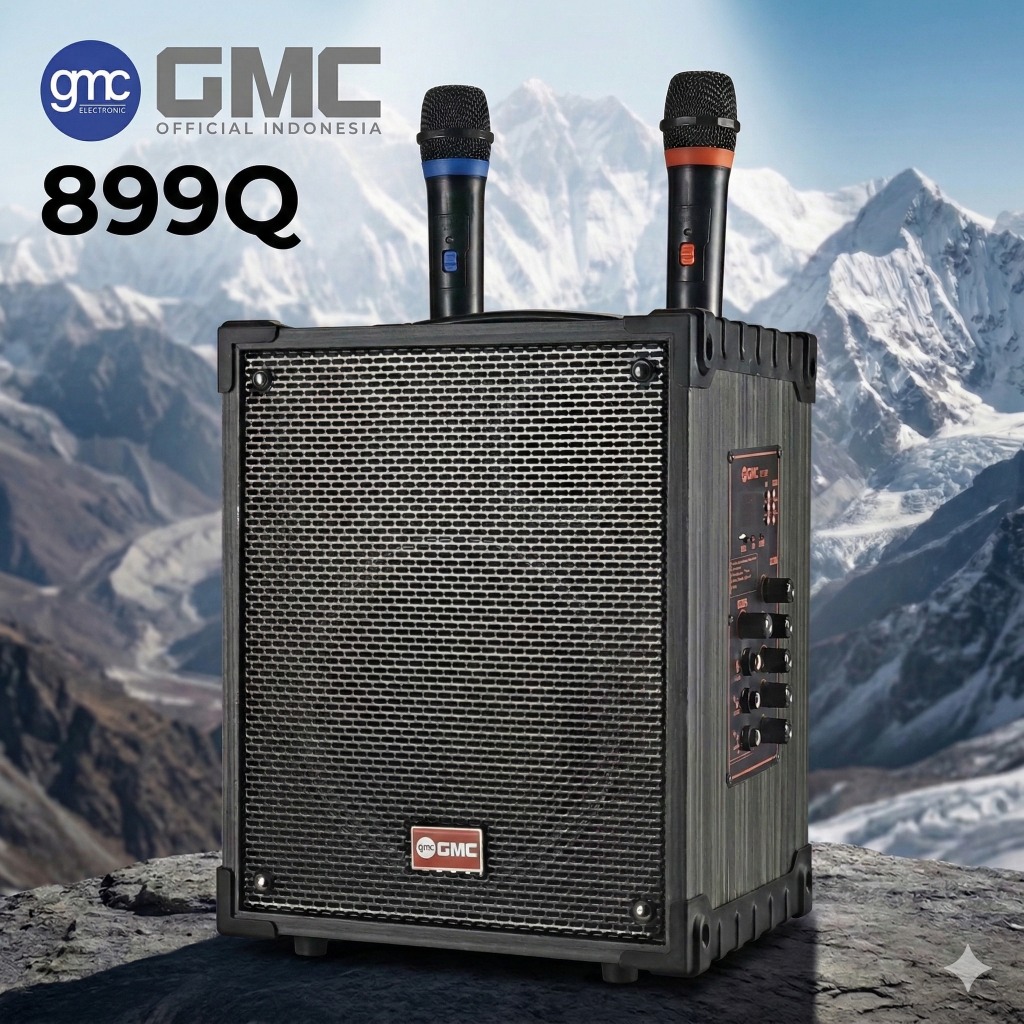Speaker Portable Karaoke GMC 899Q Bluetooth  2 Mic Wireless High Power NEW Produk GMC 899Q 899 Q BAS