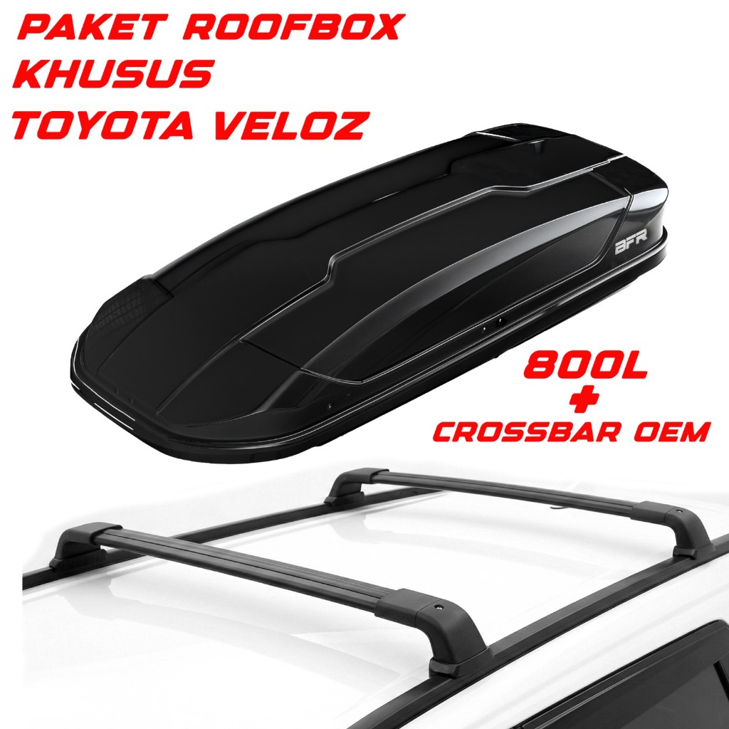 Paket Roof Box RoofBox dan Cross Bar CrossBar Mobil All New Avanza Veloz 2021 2022 2023 2024