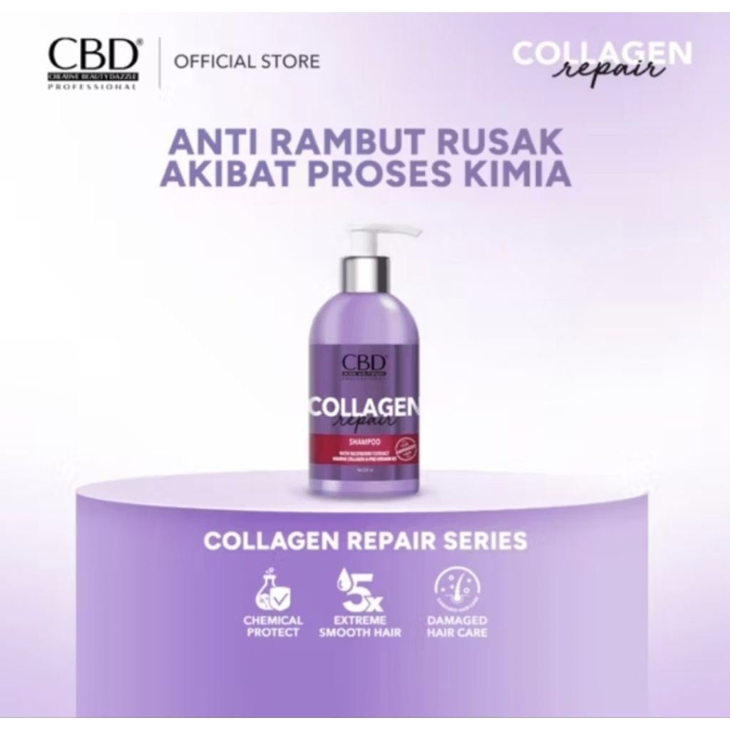 CBD profesional collagen repair shampoo 250 ml/shampoo cbd/shampoo untuk rambut rusak/perawatan ramb