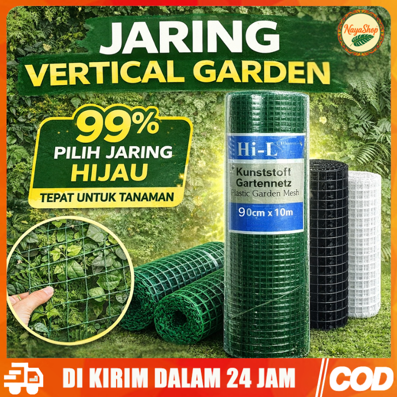 Jaring Vertical Garden Plastik HDPE | Jaring Tanaman / Pagar Kebun / Jaring Plastik Kuat