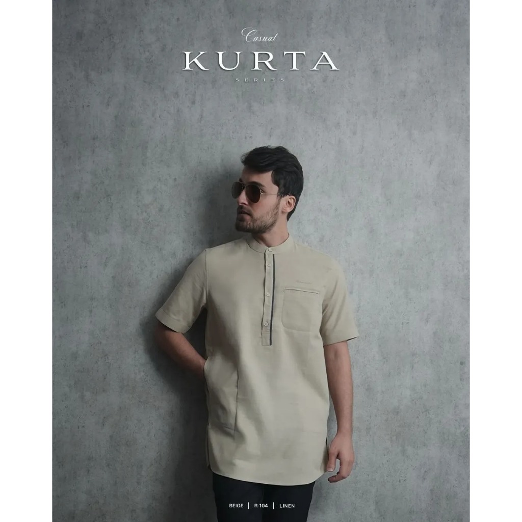 SAMASE Kurta Casual R104 - U107 Koko Kurta Pakaian Pria Baju koko laki laki Lengan Pendek New Ori
