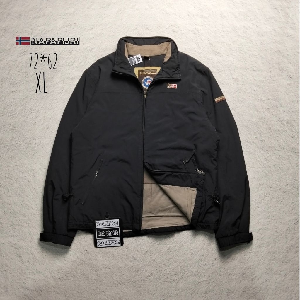 jacket napapijri taped seams tebal original 100% size xL