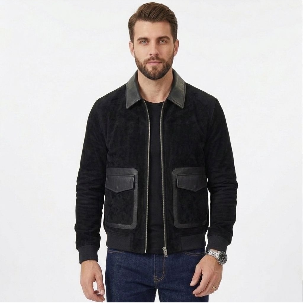 Jaket Corduroy Jaket Pria Bahan Kerah Semi Kulit
