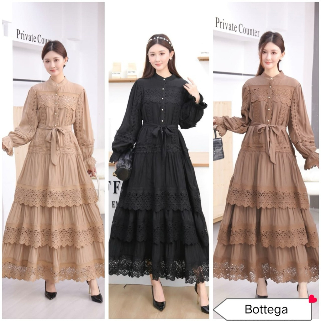 gamis Bottega katun import / gamis import kev