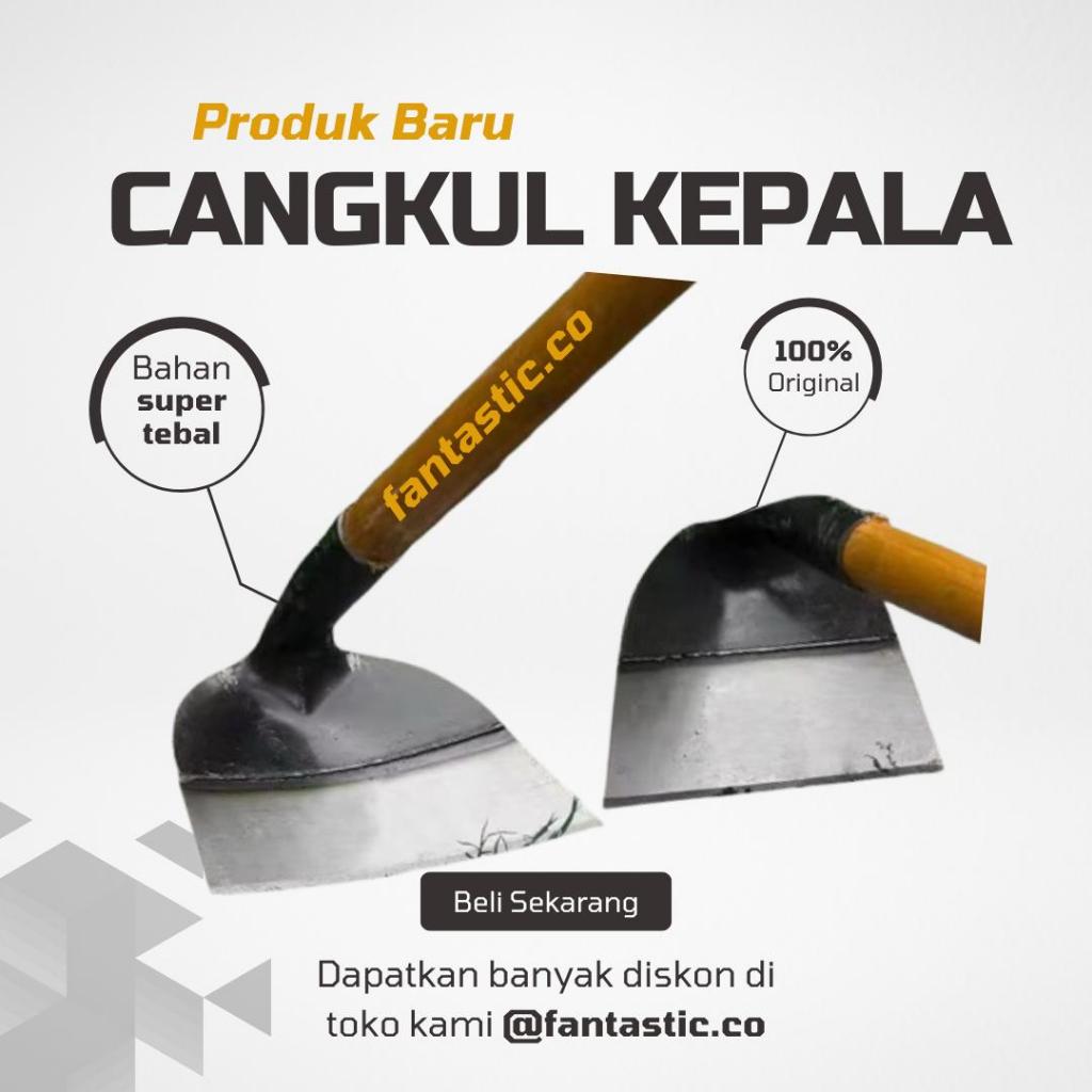 Cangkul Baja ASLI Cangkul Kepala Baja Anti Lengket Cangkul Pertanian & Berkebun