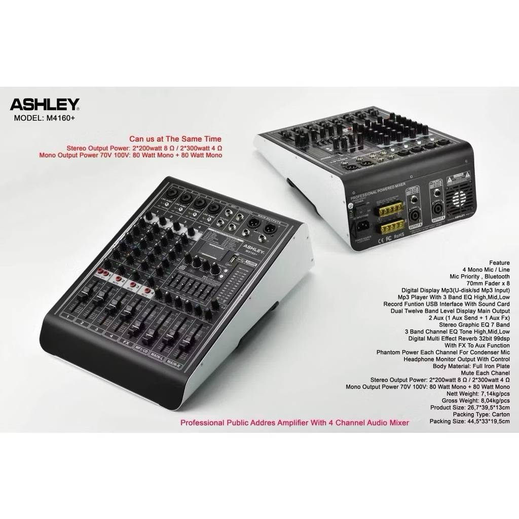 Power Mixer Ashley M4160+ Original Mixer Power Ashley 4Chanel
