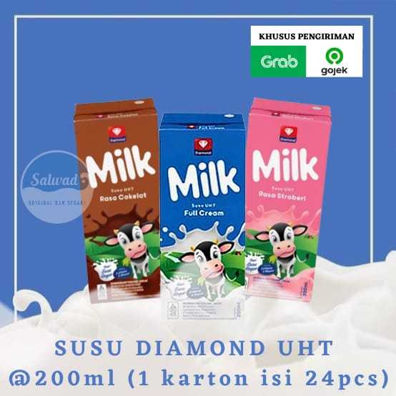 Susu UHT Diamond @200ml (1 karton isi 24 pcs)