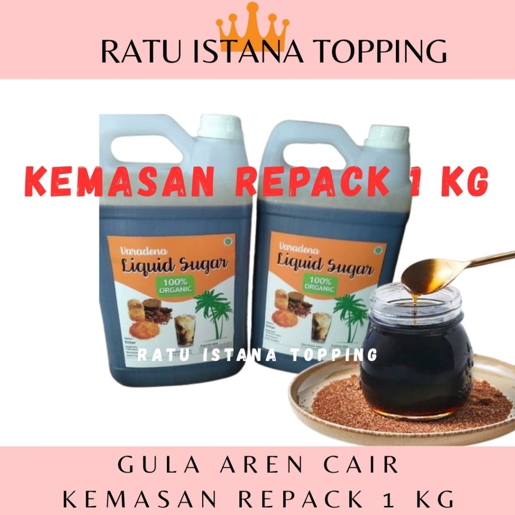 GULA AREN CAIR VARADENA 1 KG LIQUID BROWN SUGAR BOBA KOPI