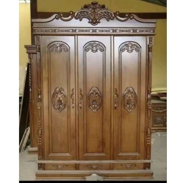 lemari pakaian kayu jati jepara