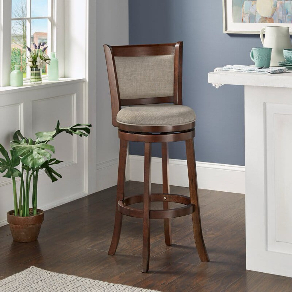 Kursi Bar Putar Kayu Jati Terlaris Kursi Bar Putar Dudukan Sandaran Busa Terbaik