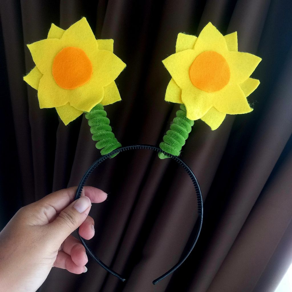 Bando Matahari / Bando Flanel Bunga Matahari