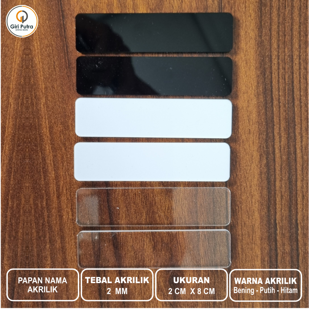 Bahan Name Tag Akrilik / Bahan Papan Nama Akrilik