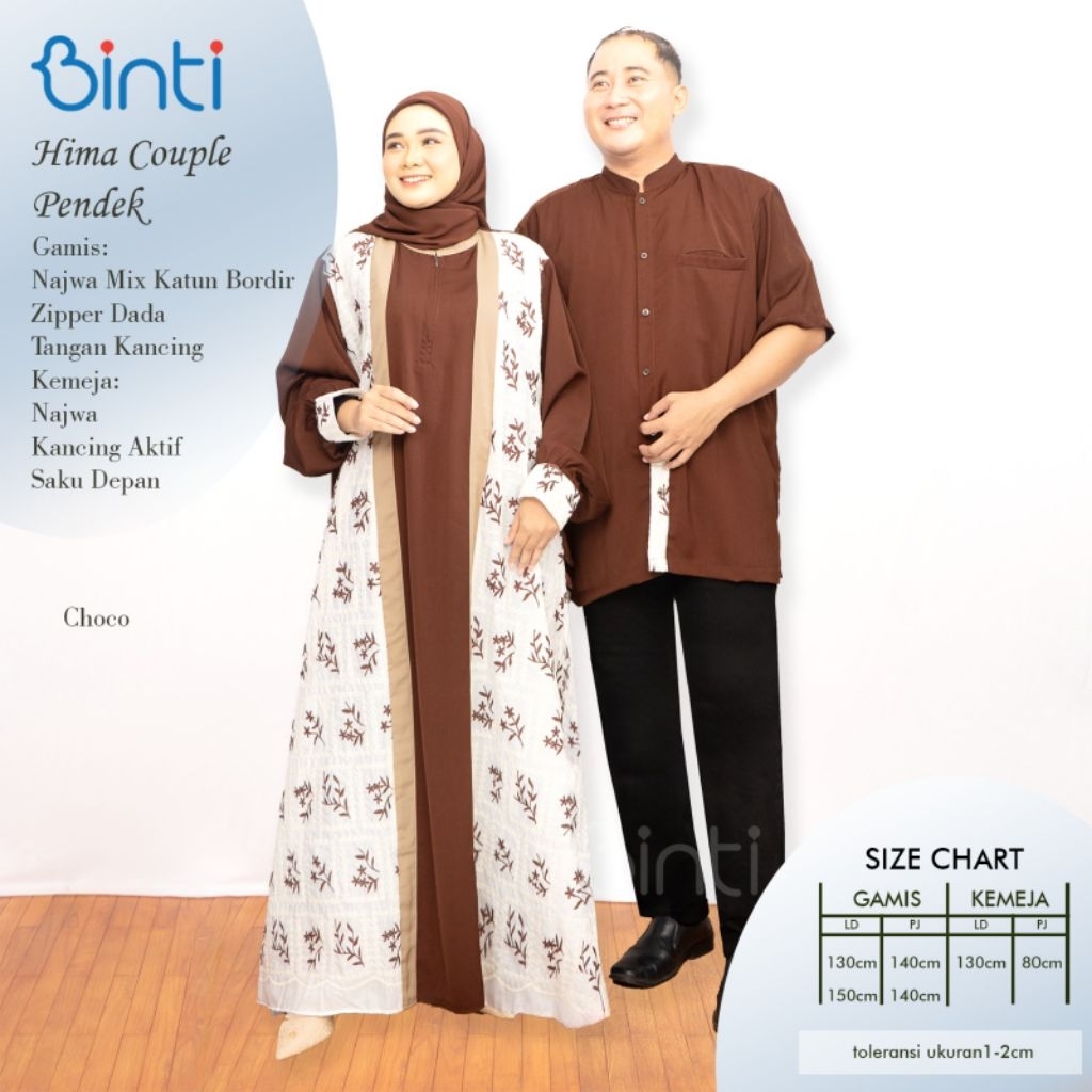 NEW ARRIVAL HIMA DRESS COUPLE JUMBO LD 130 150 BAHAN NAJWA MIX KATUN BORDIR BY BINTI  COUPLE BAJU LE
