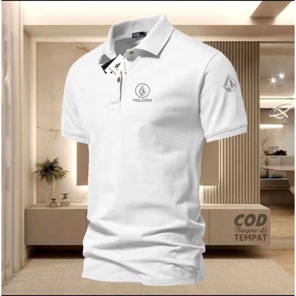 T-Shirt polo Krah VOLCOM // kaos Krah polo unisex // kaos krah sablon pendek lengan //